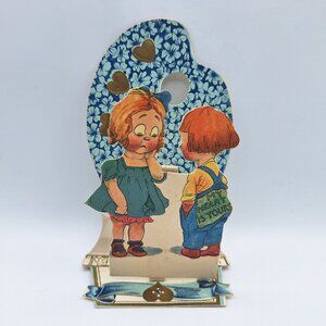 Vintage 1920s Pop-Up Valentines Day Card Heartfelt Charm Scrapbook Journal Paper